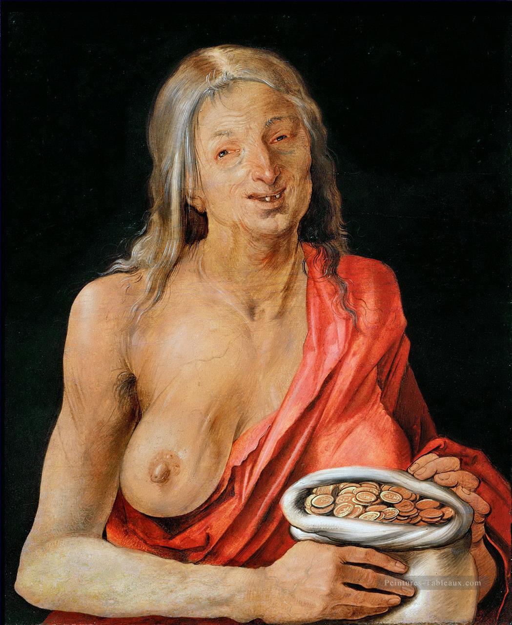 Vieux avec sac à main Albrecht Dürer Peintures à l'huile